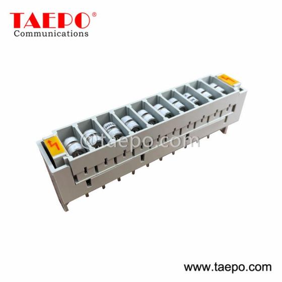 10 Pairs 3-Pole Overvoltage LSA Protection Magazine – with GDT Arrester – Telecom Surge Protectio