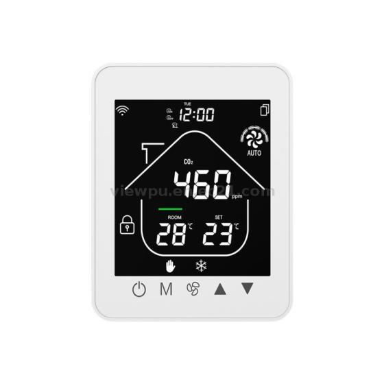 Fan Coil Unit Thermostat with CO2 and PM2.5 Real Time Display