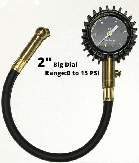 Heavy Duty Tyre Pressure Gauge with Air Down Offroad Tool &amp; Valve Caps–4x4 Vehicle Tire Managem
