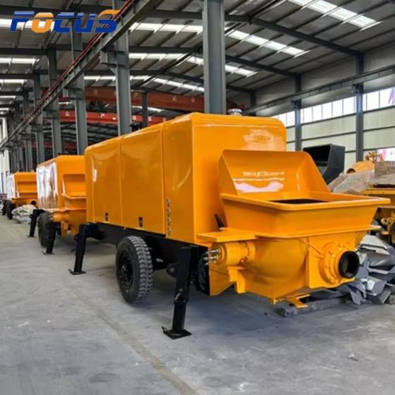 Trailer Concrete Pump with Diesel Engine, Specialized Concrete Pump Machines for Construction