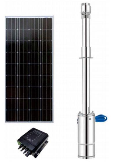 YAMI Solar Pump 750W DC 90V – Solar Water Pump, Max Head 196 ft, 50 L/min Flow, 4-Inch Solar Deep W